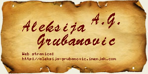 Aleksija Grubanović vizit kartica